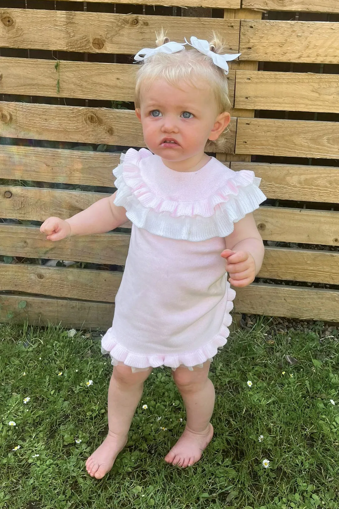 "Giselle" Baby Pink Knit Tulle Dress