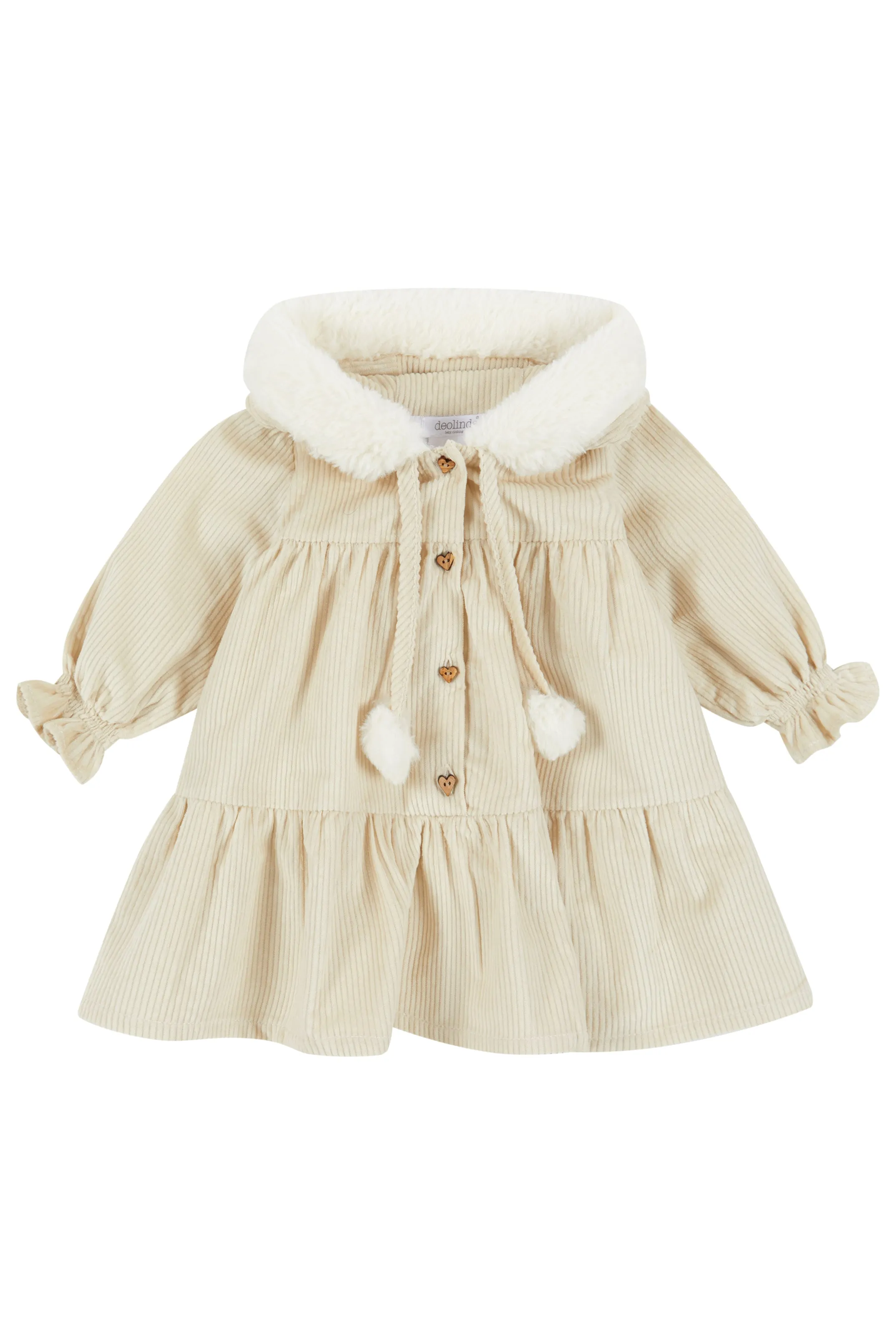 "Isobella" Sand Needlecord Hooded Dress