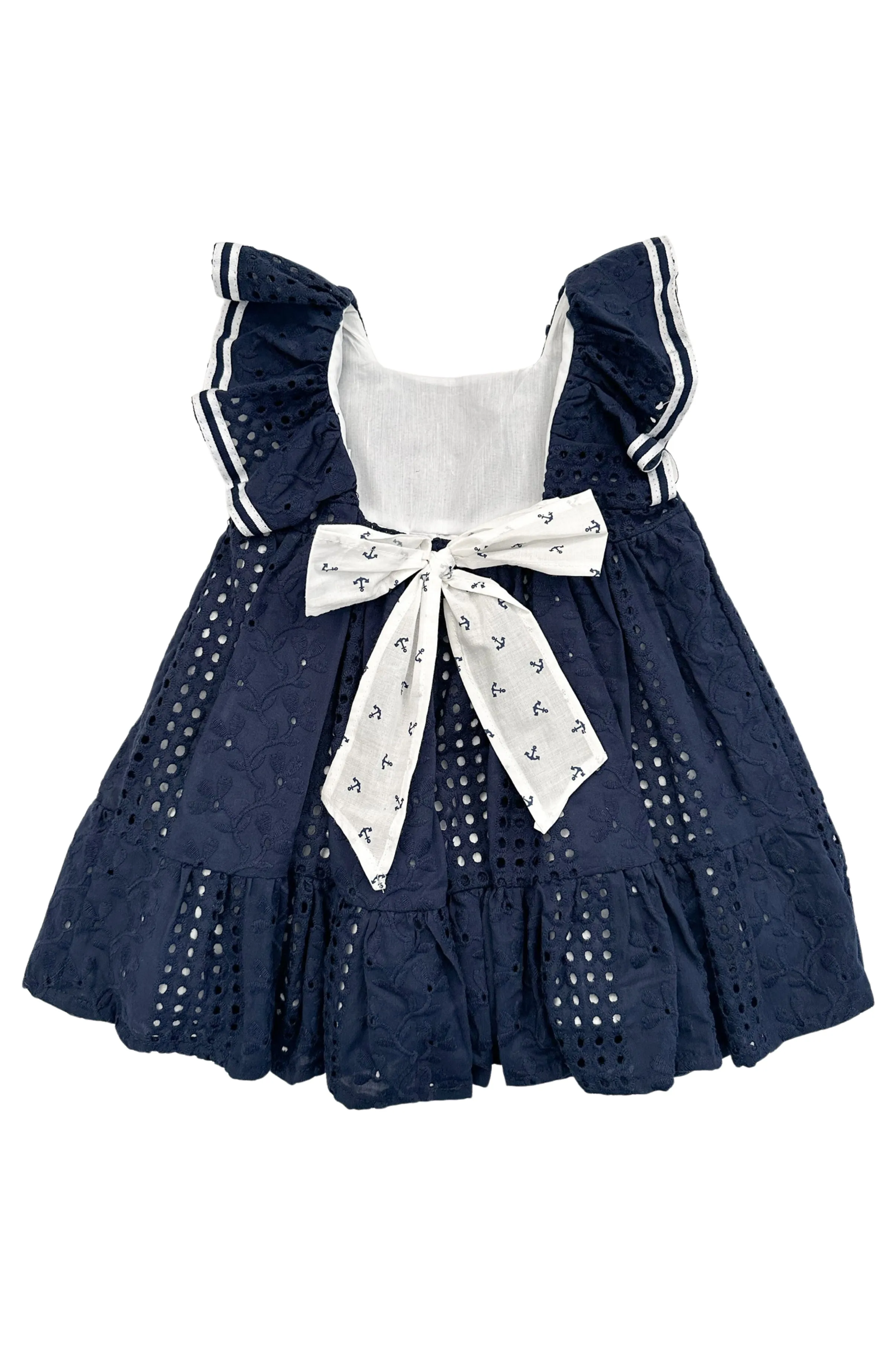 "Olive" Navy Broderie Anglaise Dress