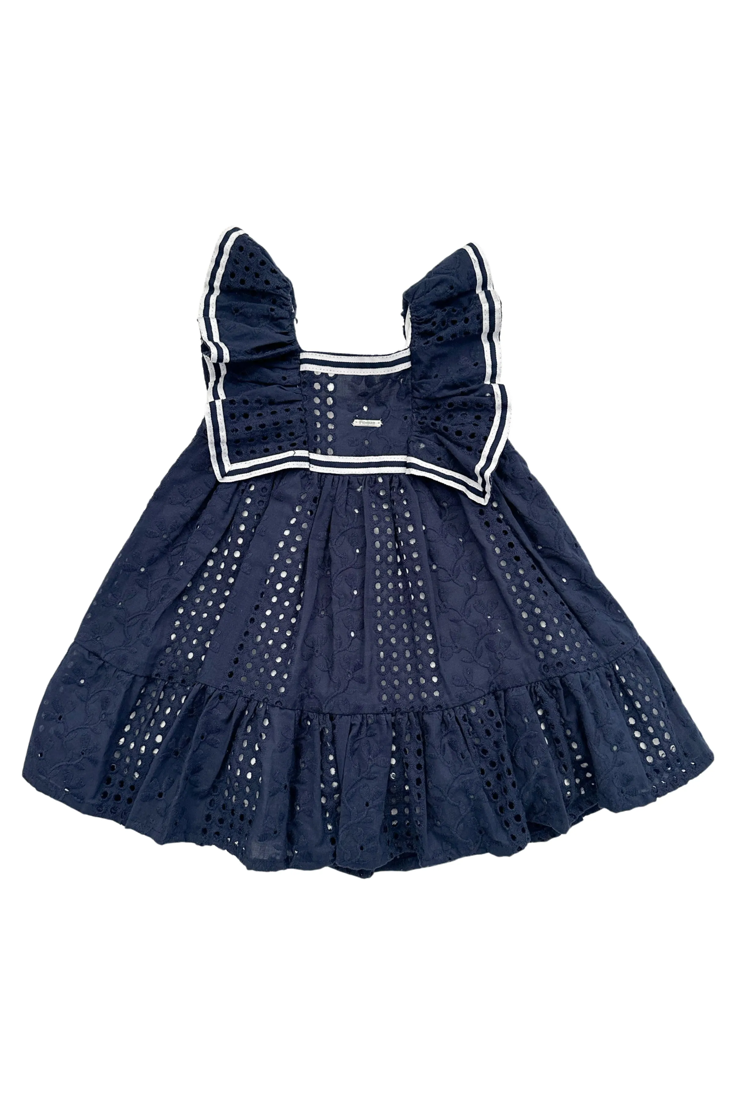 "Olive" Navy Broderie Anglaise Dress