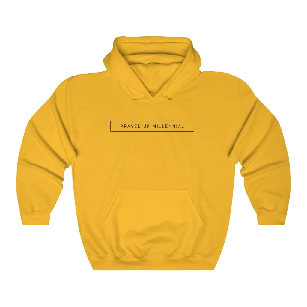 "PRAYED UP MILLENNIAL"  Hoodie (Black writing)