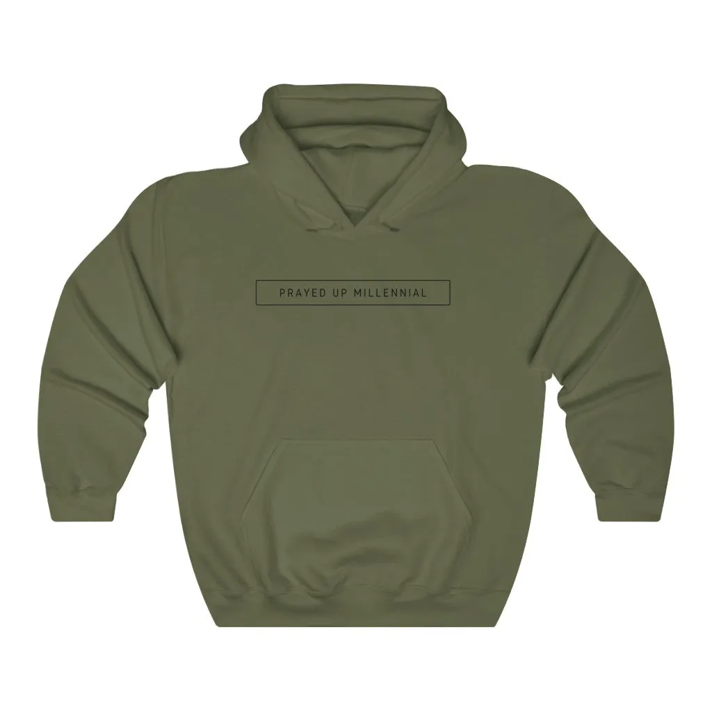 "PRAYED UP MILLENNIAL"  Hoodie (Black writing)