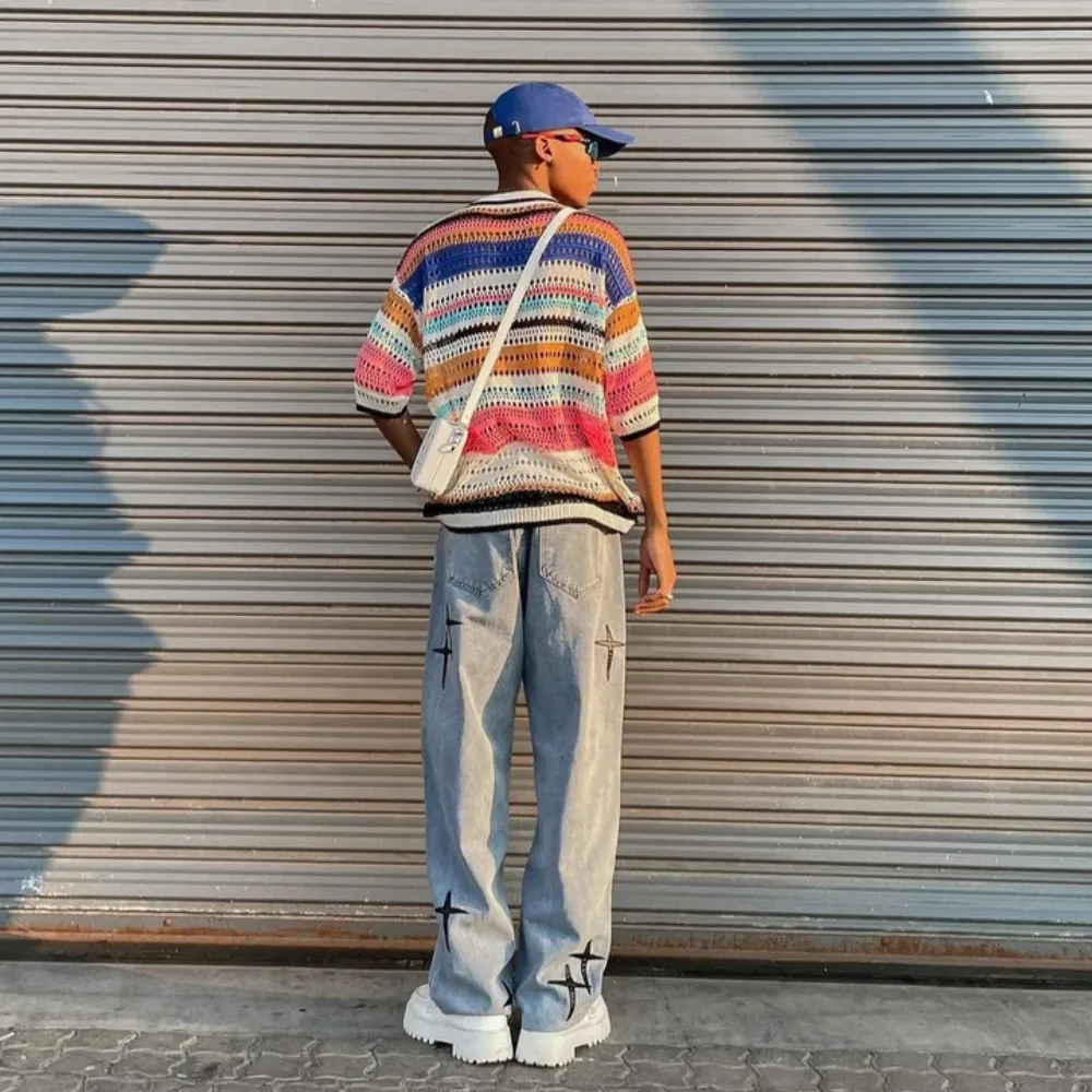 "Urban Cross Graphic Straight Leg" Jeans