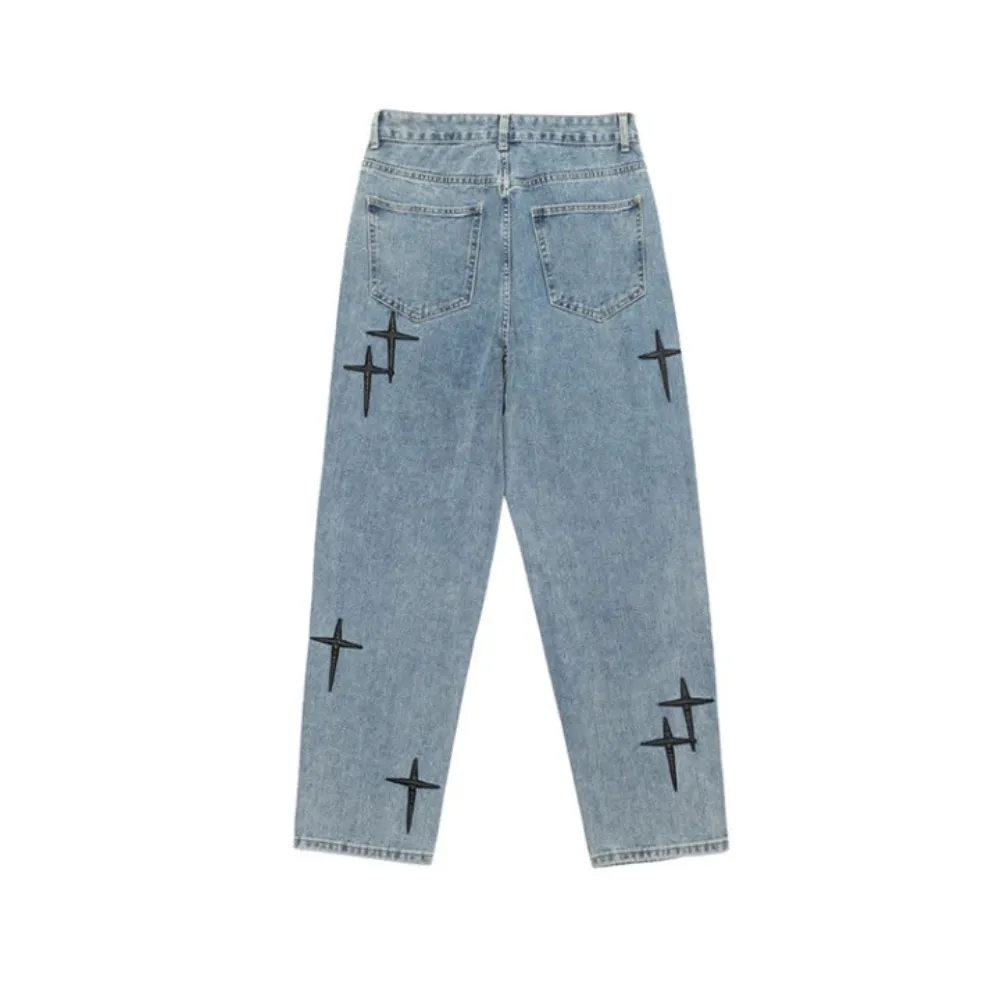 "Urban Cross Graphic Straight Leg" Jeans