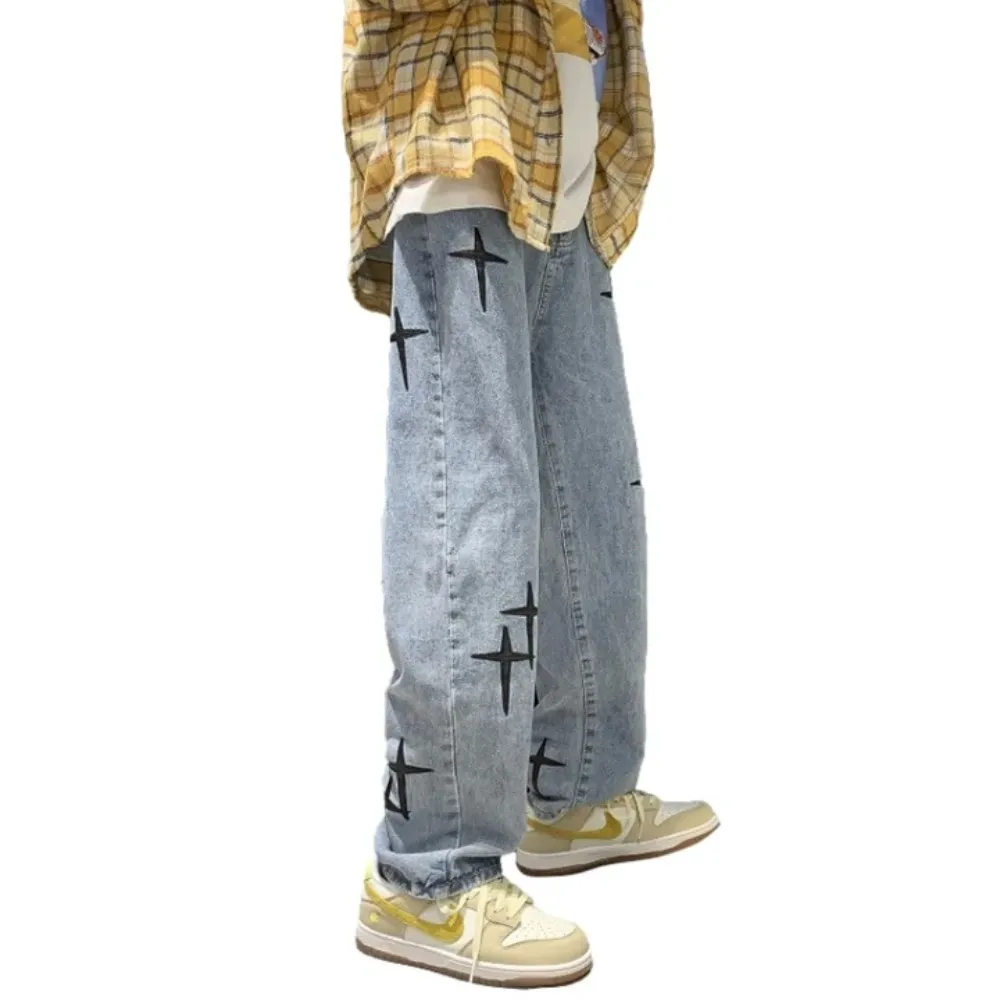 "Urban Cross Graphic Straight Leg" Jeans