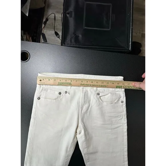 R13 Jeans Boy Skinny in White Riot Size 28 Mid Rise Ankle Made in Italy