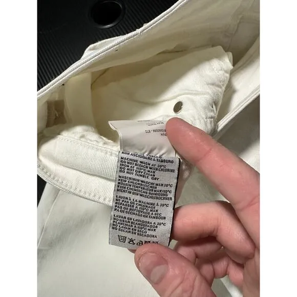 R13 Jeans Boy Skinny in White Riot Size 28 Mid Rise Ankle Made in Italy