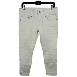 R13 Jeans Boy Skinny in White Riot Size 28 Mid Rise Ankle Made in Italy