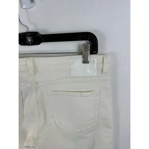 R13 Jeans Boy Skinny in White Riot Size 28 Mid Rise Ankle Made in Italy