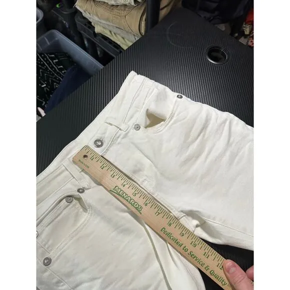 R13 Jeans Boy Skinny in White Riot Size 28 Mid Rise Ankle Made in Italy