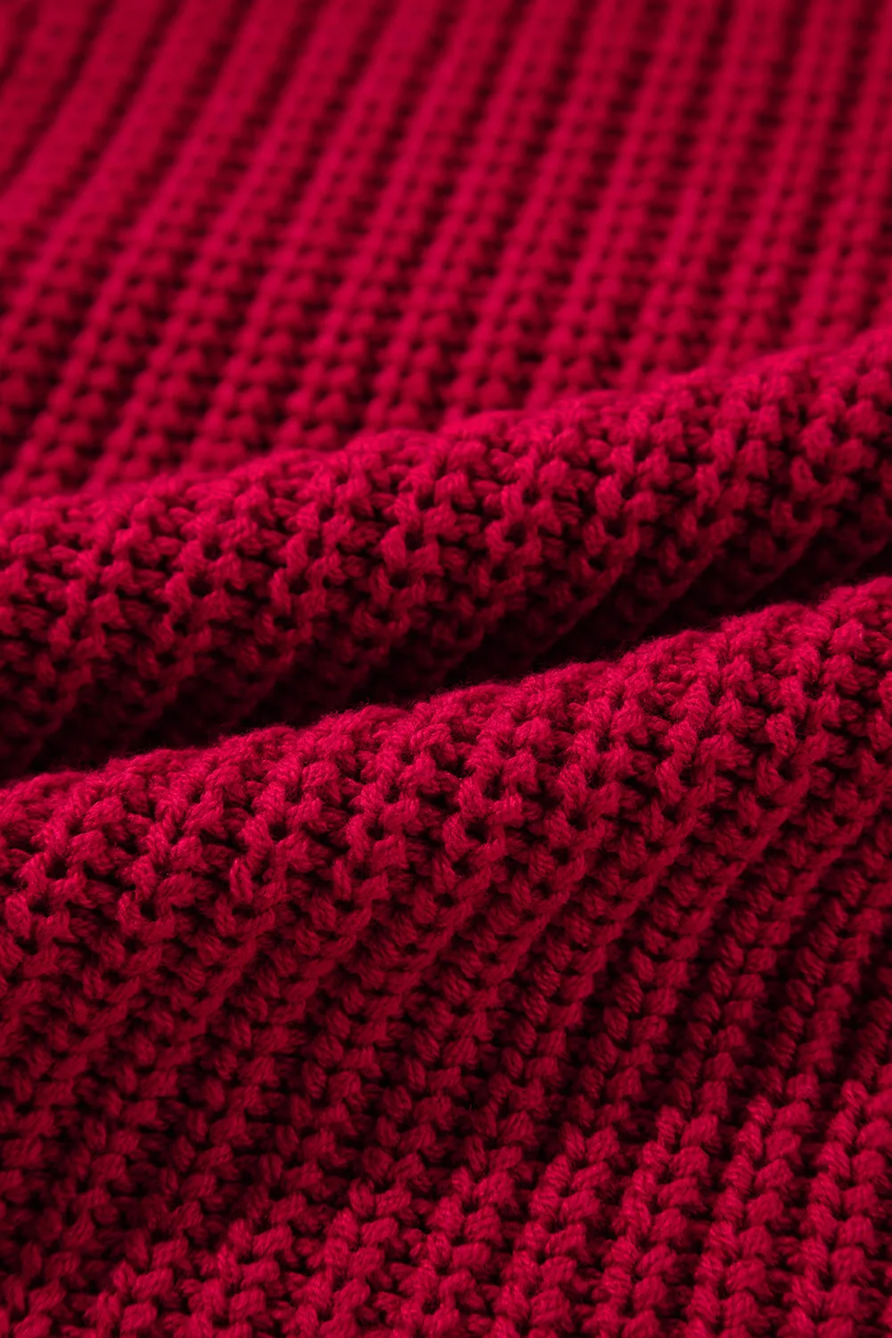 Racing Red Off-the-shoulder Knit Sweater