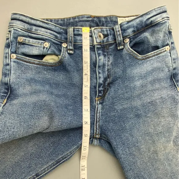 Rag &amp; Bone CATE Mid-rise Ankle Skinny Jeans Frayed Hem Morgan Color size 27