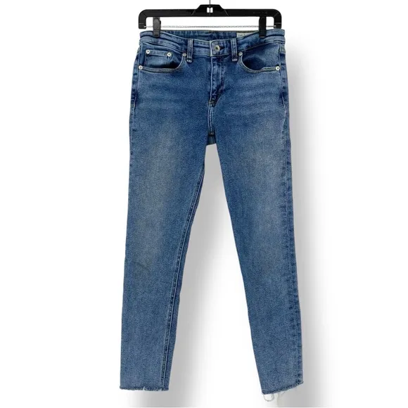 Rag &amp; Bone CATE Mid-rise Ankle Skinny Jeans Frayed Hem Morgan Color size 27