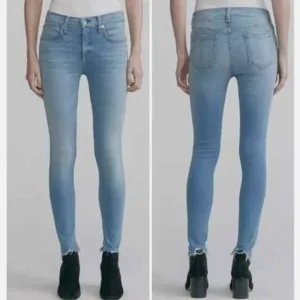 Rag &amp; Bone Destroyed Hem Skinny Jeans