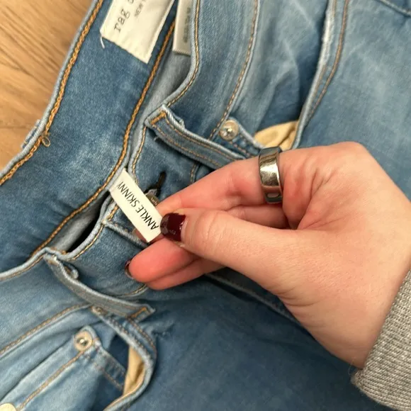 Rag &amp; Bone Destroyed Hem Skinny Jeans