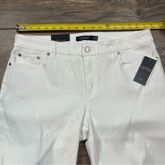 Ralph Lauren Women’s Mid-Rise‎ Curvy Skinny Jean Stretch White Plus Size 16W NWT