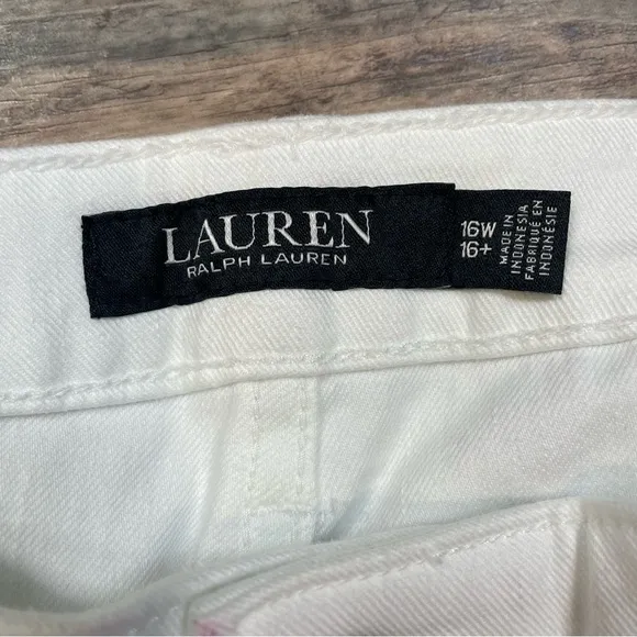 Ralph Lauren Women’s Mid-Rise‎ Curvy Skinny Jean Stretch White Plus Size 16W NWT