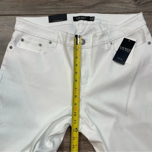 Ralph Lauren Women’s Mid-Rise‎ Curvy Skinny Jean Stretch White Plus Size 16W NWT