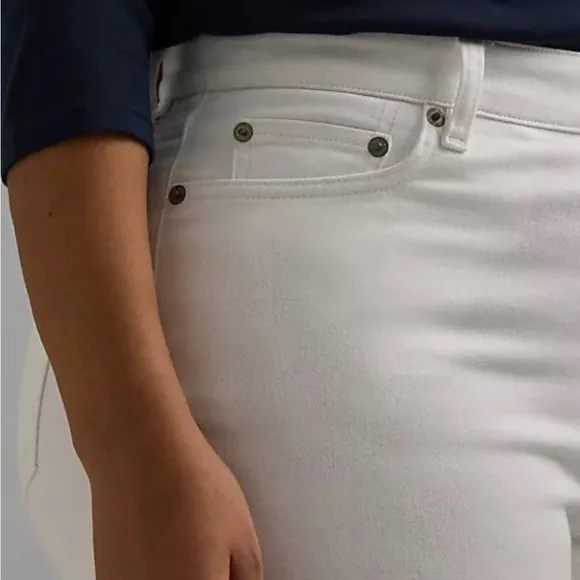 Ralph Lauren Women’s Mid-Rise‎ Curvy Skinny Jean Stretch White Plus Size 16W NWT