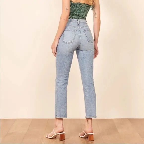 Reformation Liza High Rise Straight Crop Jeans