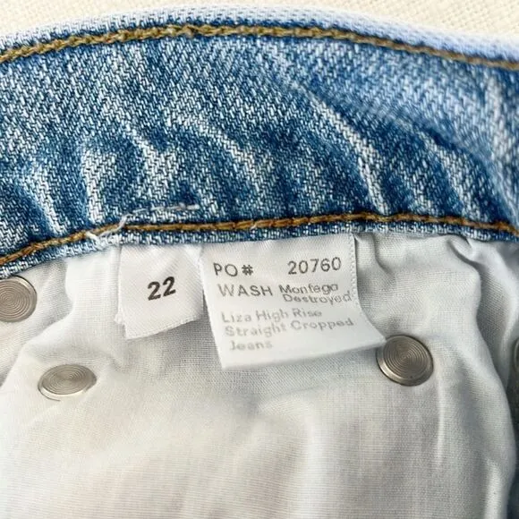 Reformation Liza High Rise Straight Crop Jeans