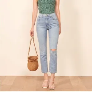 Reformation Liza High Rise Straight Crop Jeans