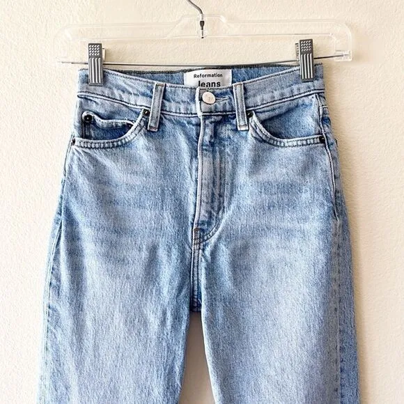 Reformation Liza High Rise Straight Crop Jeans
