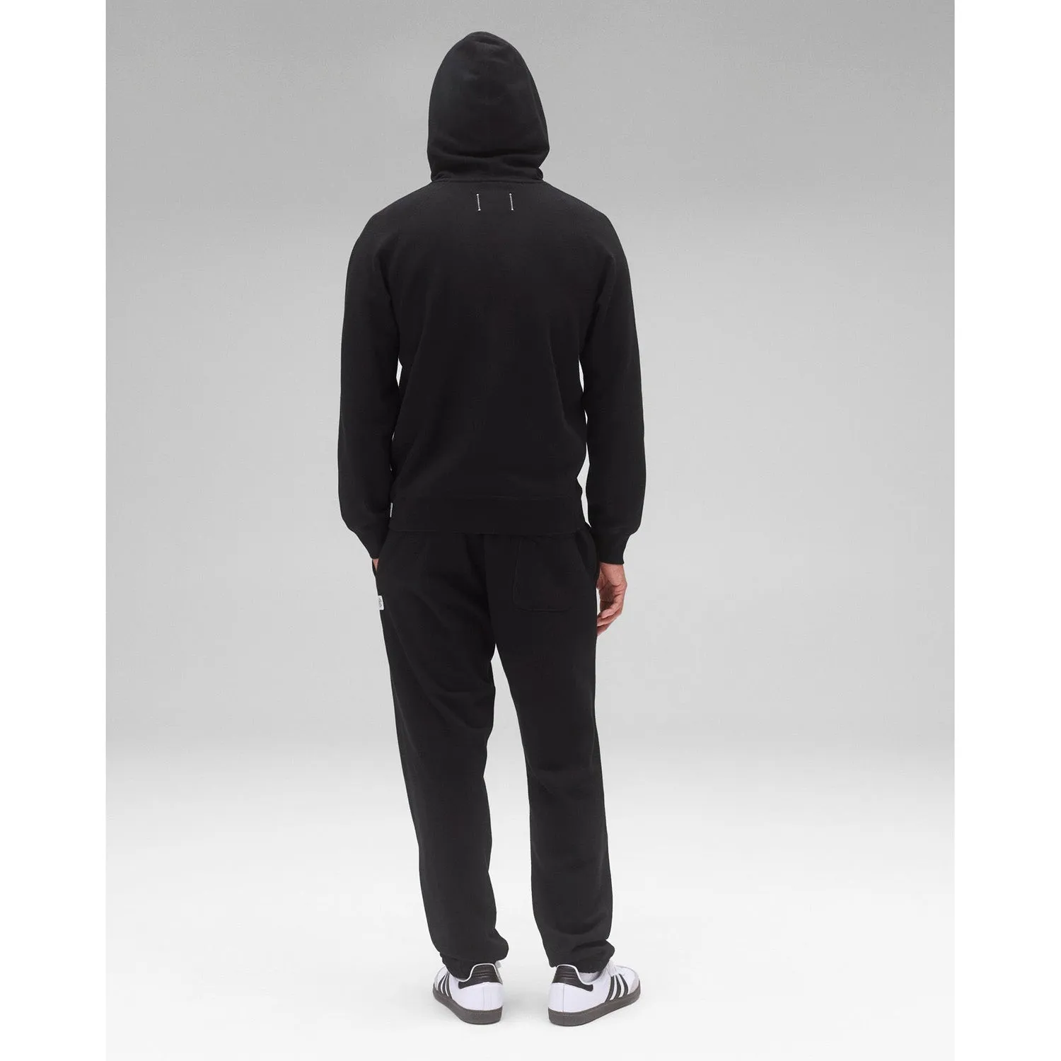Reigning Champ Men Knit Midweight Terry Arch Logo Hoodie Black