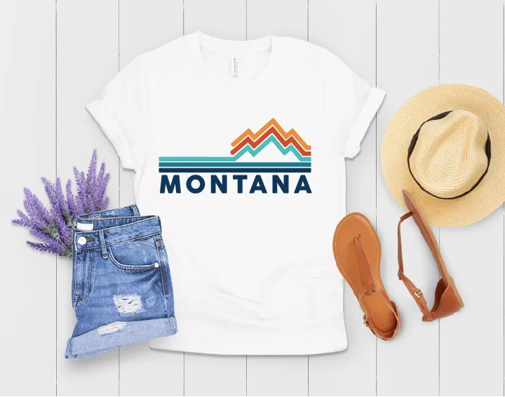 Retro Mountain Customizable Tee: White / Medium