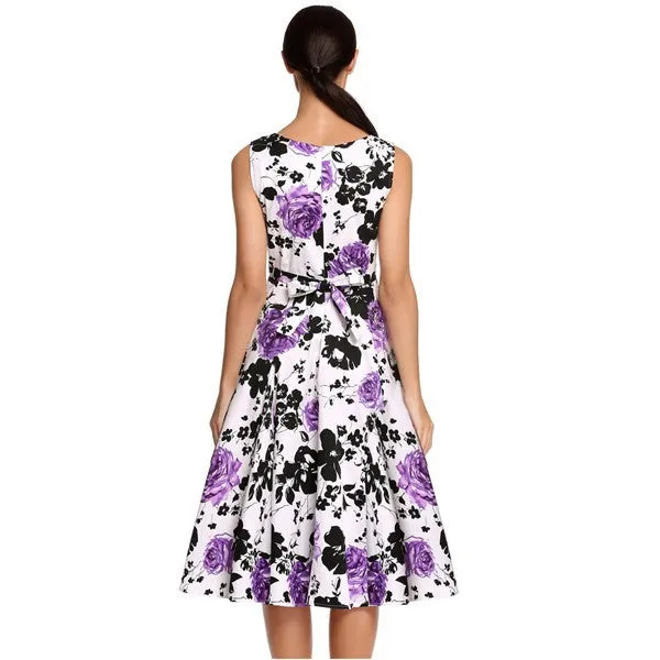 Retro Vintage 1950s 60s Rockabilly Floral Swing Summer Dress Collections