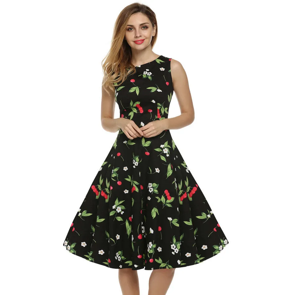 Retro Vintage 1950s 60s Rockabilly Floral Swing Summer Dress Collections