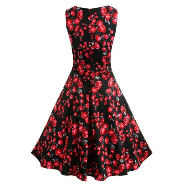 Retro Vintage 1950s 60s Rockabilly Floral Swing Summer Dress Collections