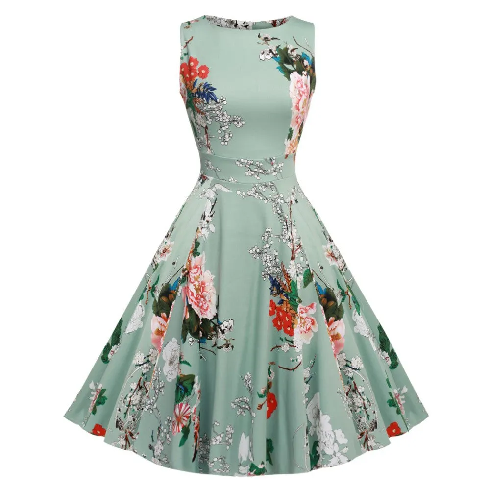Retro Vintage 1950s 60s Rockabilly Floral Swing Summer Dress Collections