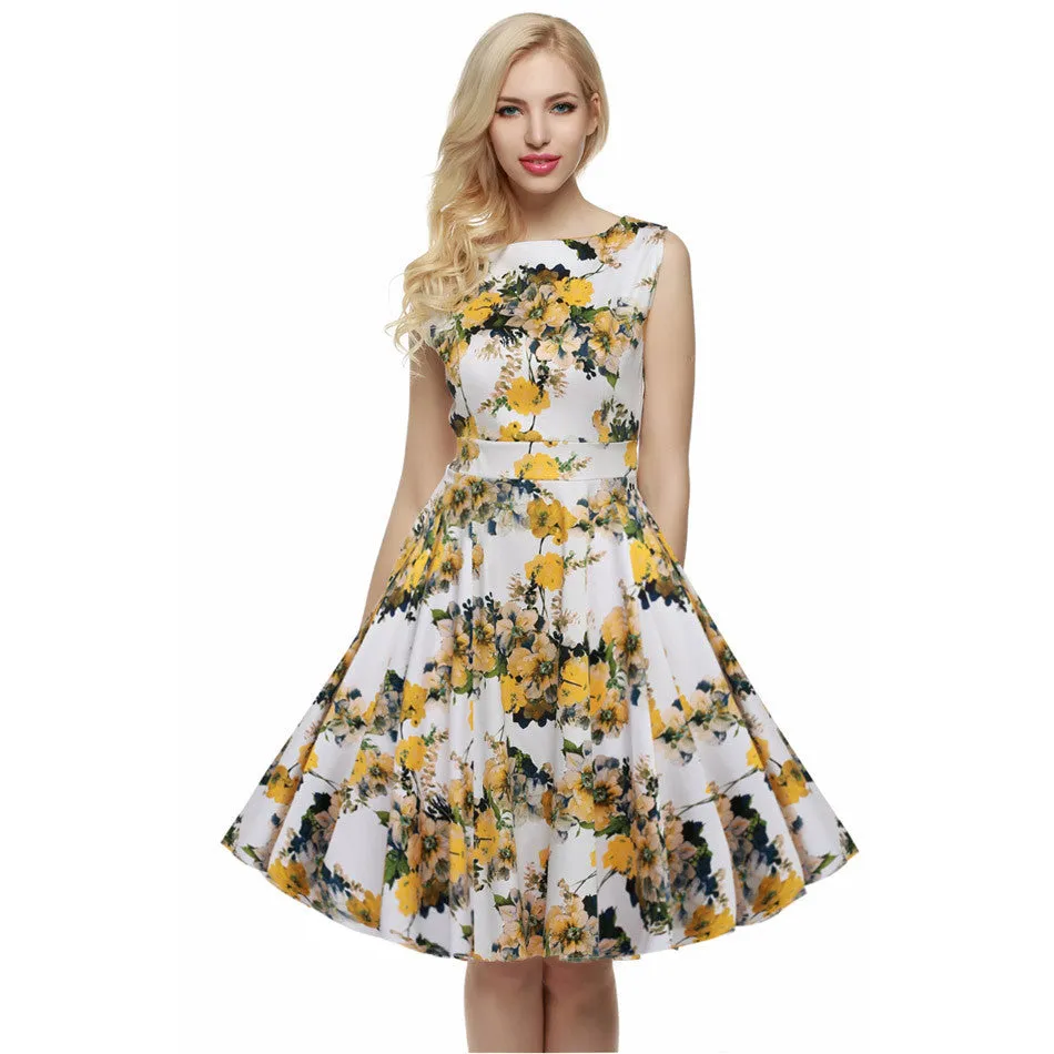 Retro Vintage 1950s 60s Rockabilly Floral Swing Summer Dress Collections