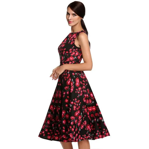 Retro Vintage 1950s 60s Rockabilly Floral Swing Summer Dress Collections