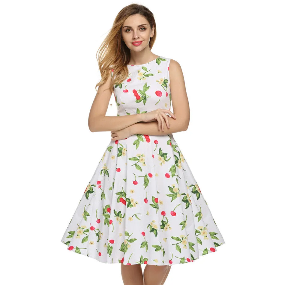 Retro Vintage 1950s 60s Rockabilly Floral Swing Summer Dress Collections