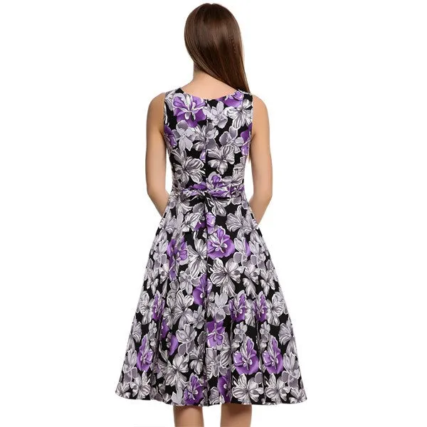 Retro Vintage 1950s 60s Rockabilly Floral Swing Summer Dress Collections