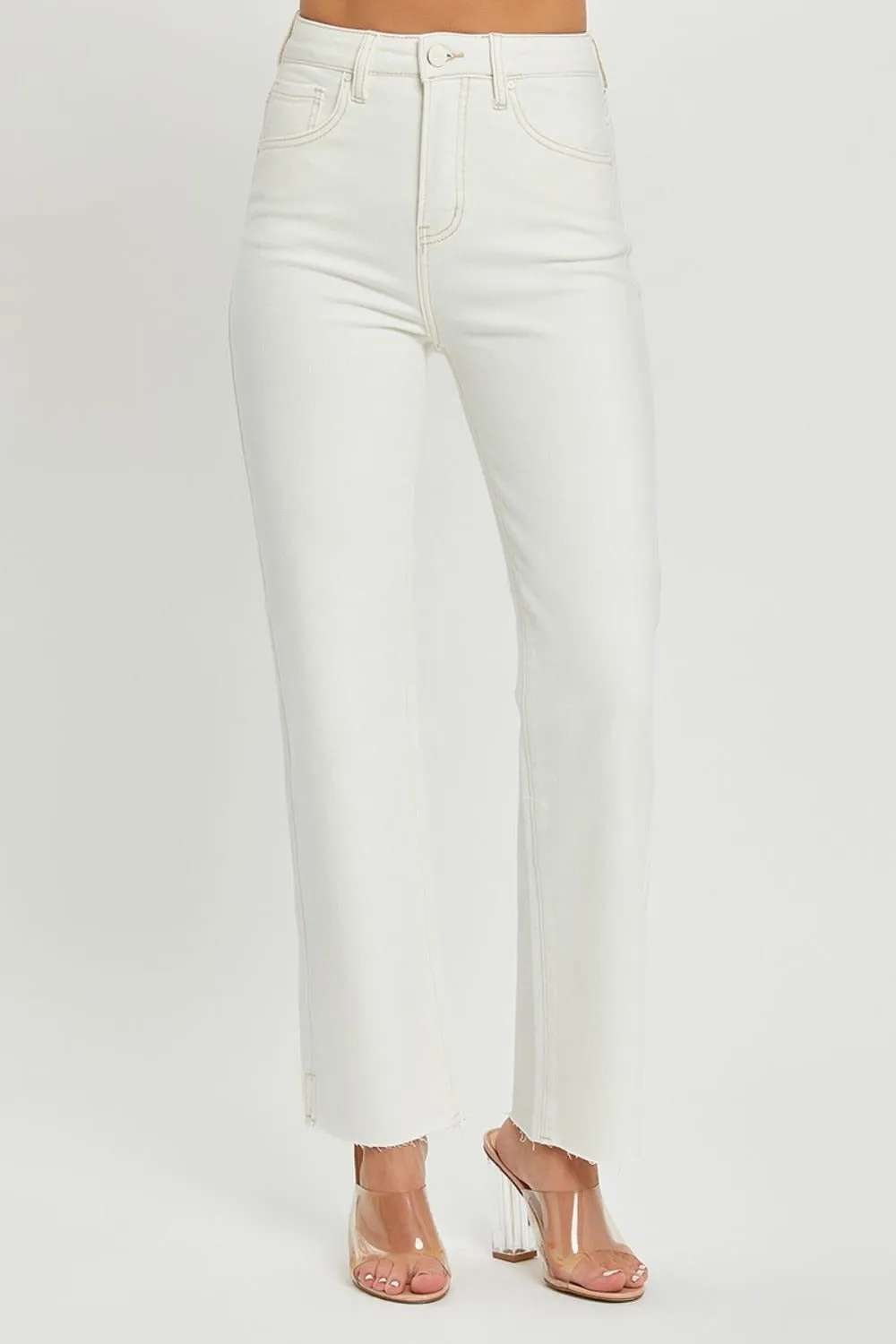 RISEN Jeans Tummy Control High-Rise Full Size Straight Leg Denim