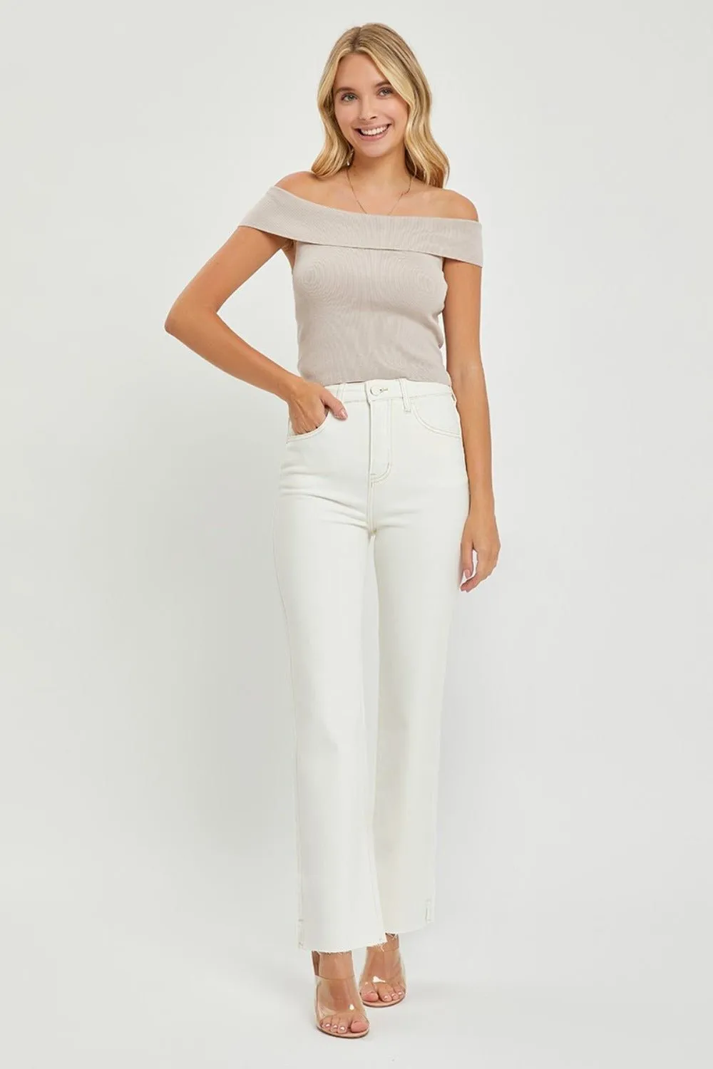 RISEN Jeans Tummy Control High-Rise Full Size Straight Leg Denim
