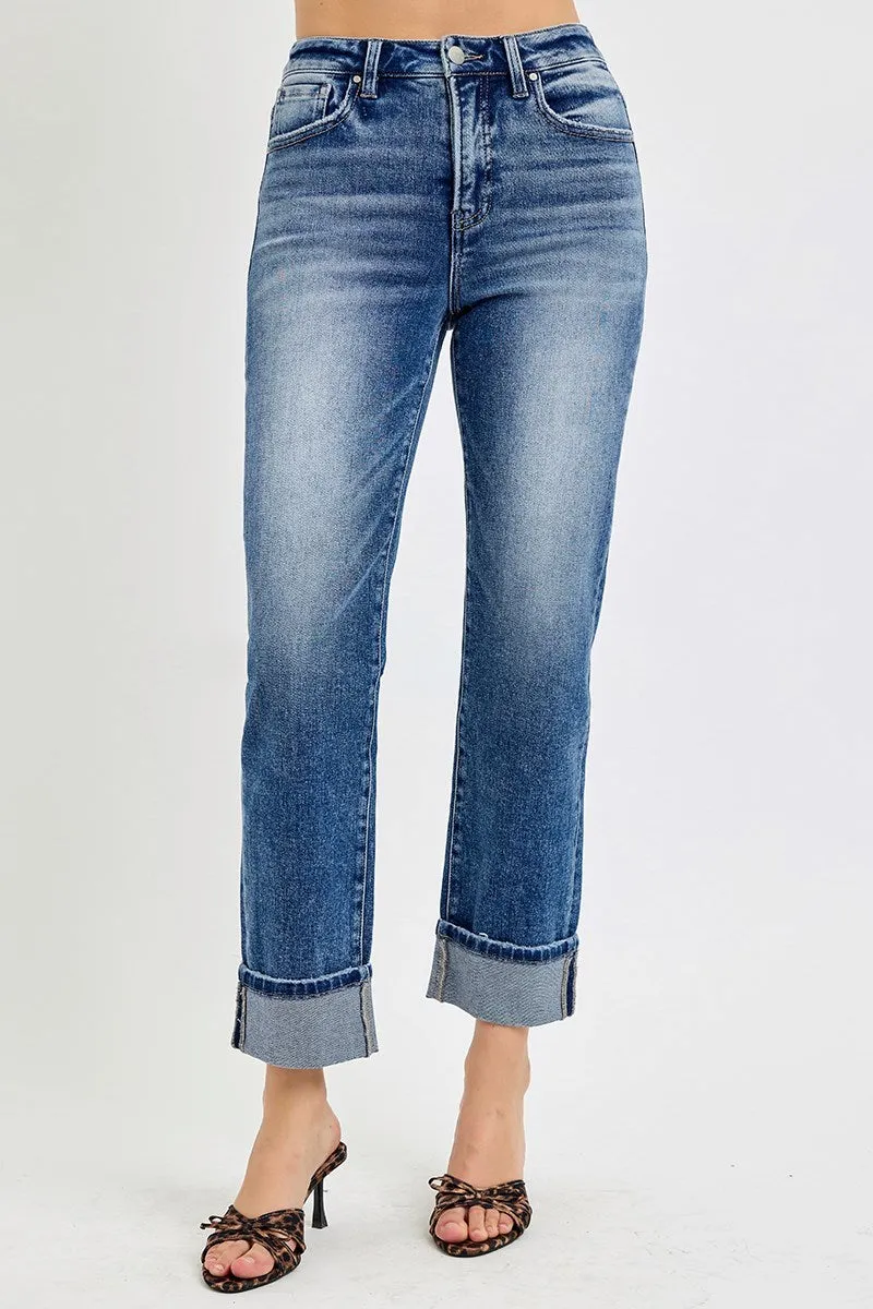 RISEN Tummy Control Straight Jeans