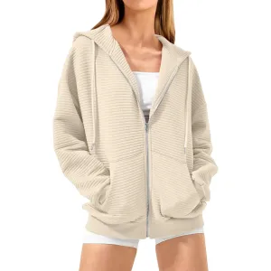 RODYETQQ Womens Hoodies Casual with Pockets Jackets Fall Hoodies Zip Up Hoodies Women White Zip Up Hoodie Womens Light Weight Cute Womens Hoodies Zip(2-BlackLarge)