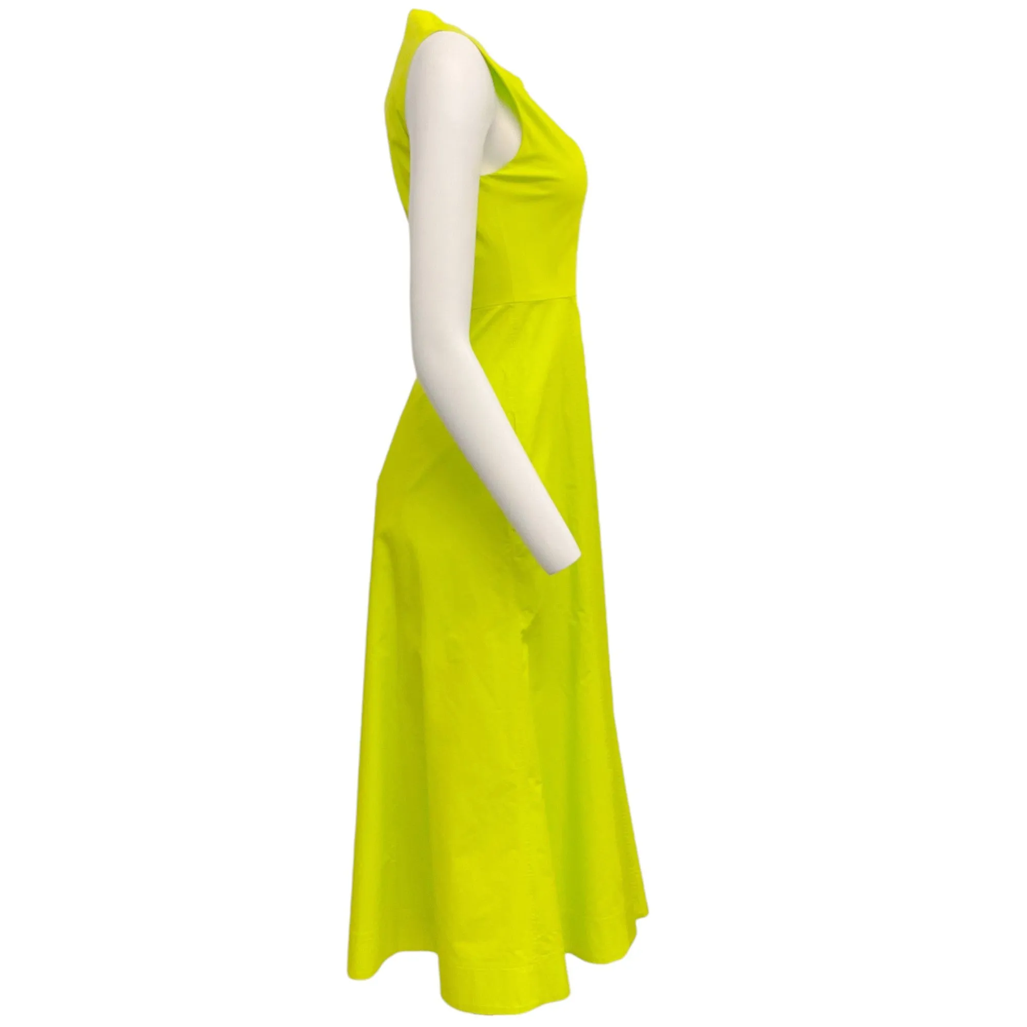 Roland Mouret Lime Green Cotton Sleeveless Dress