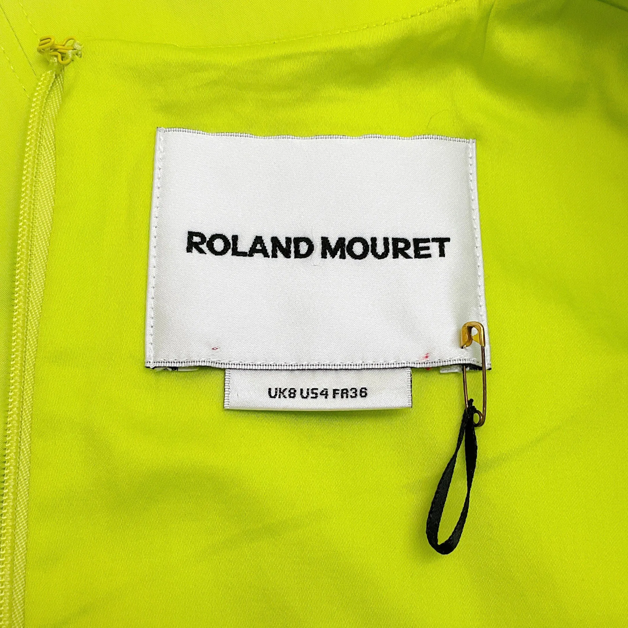 Roland Mouret Lime Green Cotton Sleeveless Dress