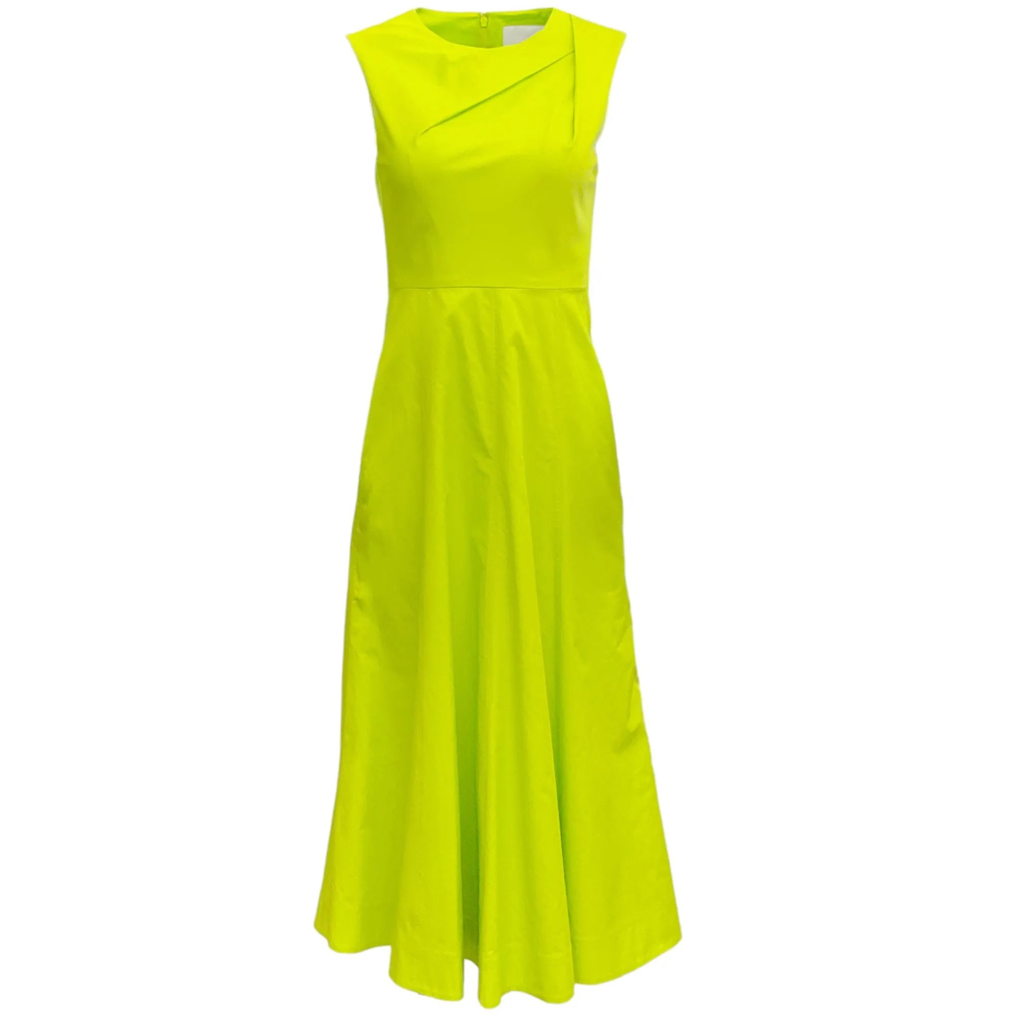 Roland Mouret Lime Green Cotton Sleeveless Dress