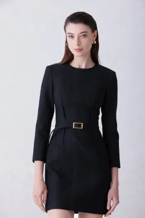 ROUND-NECKLINE MINI DRESS