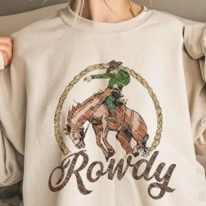 ROWDY COWBOY WESTERN WILD OVERSIZED SWEATSHIRT