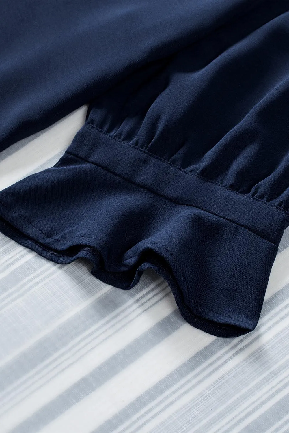 Ruffled Sleeve Shift Knee-Length Dress