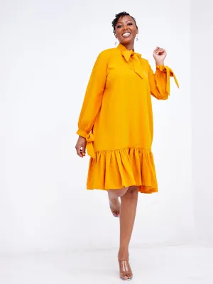 Ruro Shift Dress - Mustard Yellow