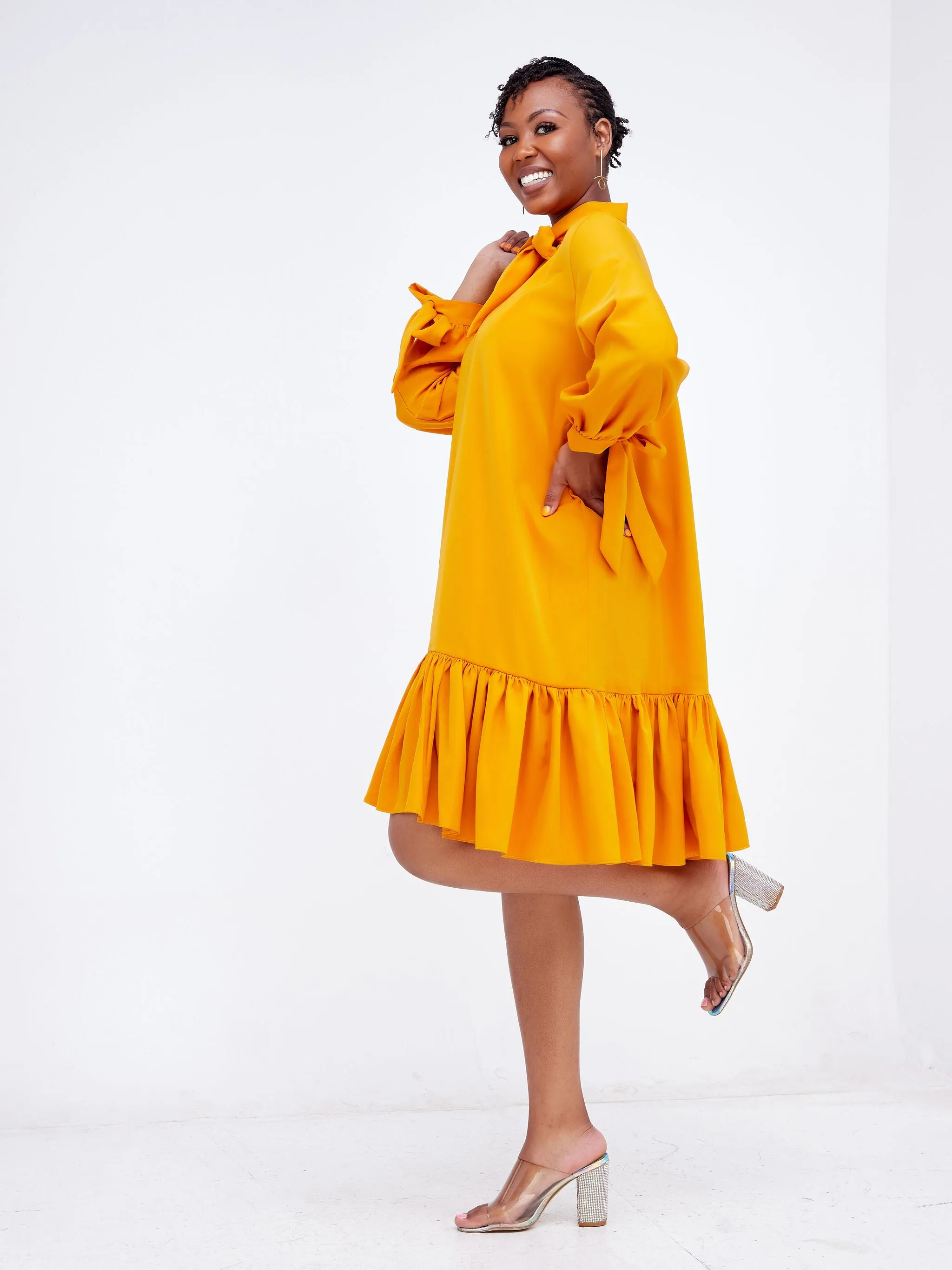 Ruro Shift Dress - Mustard Yellow
