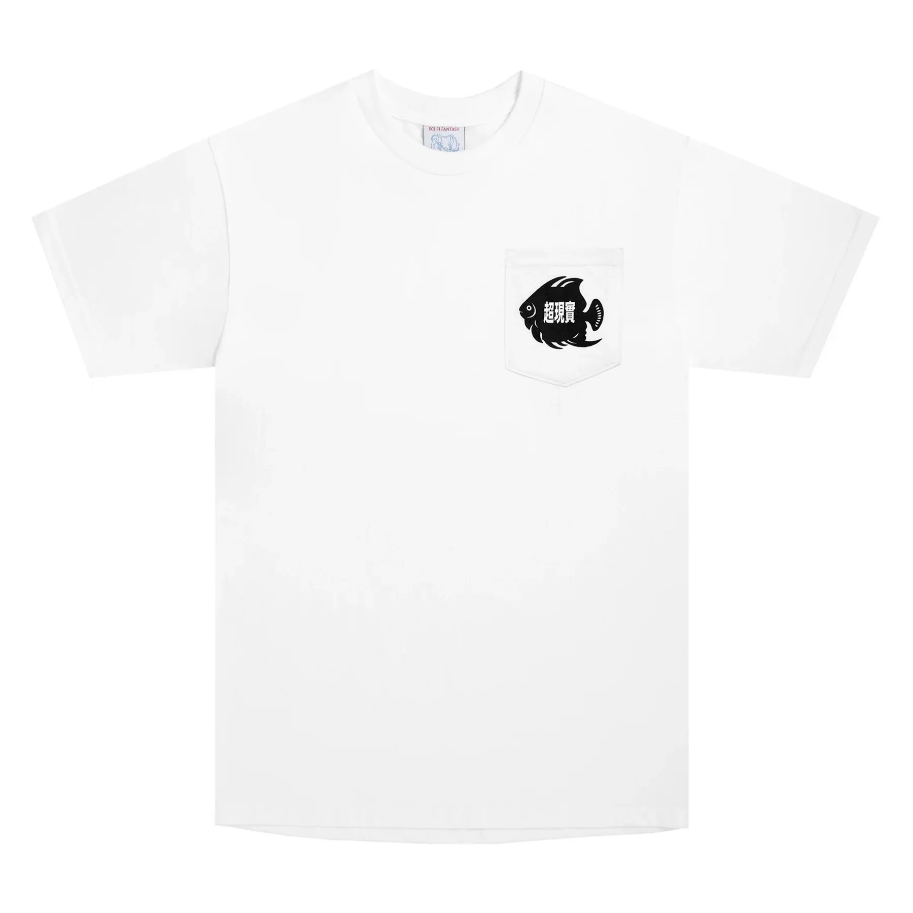 Sci-Fi Fantasy Fish Pocket Tee - White